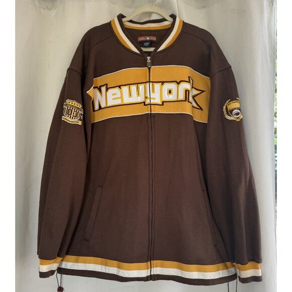 Veezo Wear RARE! Y2K ‘03’ New York Fleece Jacket Excellent Condition! LARGE Brwn - Picture 1 of 11